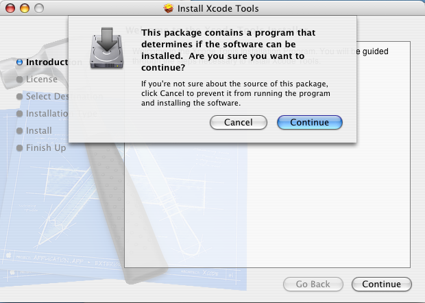 Xcode Tools determines where the software can be installed Xcode Tools determines where the software can be installed